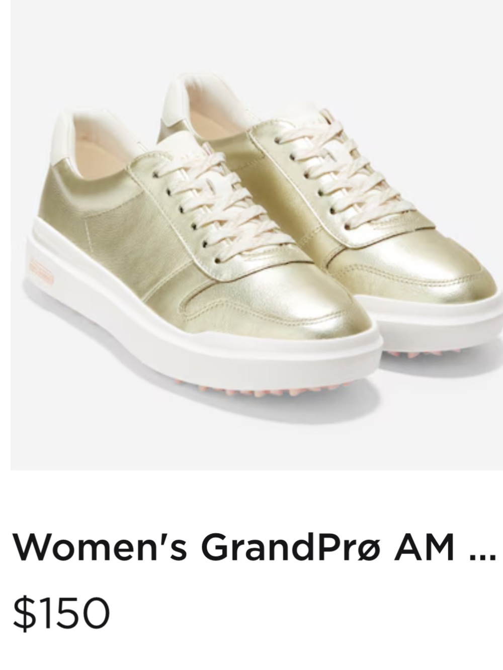 Cole Haan Metallic Gold golf shoes
